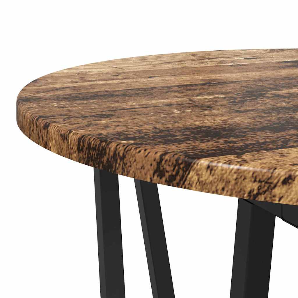 Side Table Set 2 pcs Old Wood and Black
