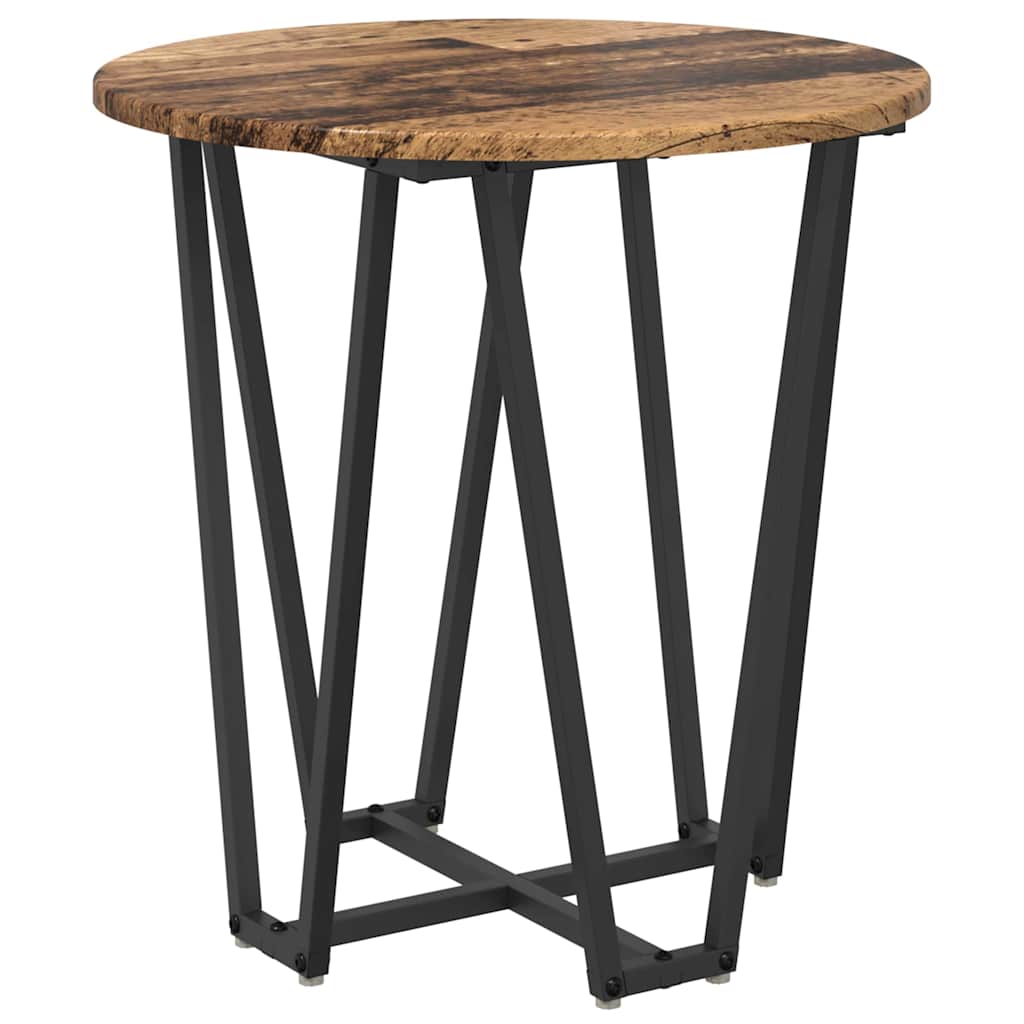 Side Table Set 2 pcs Old Wood and Black