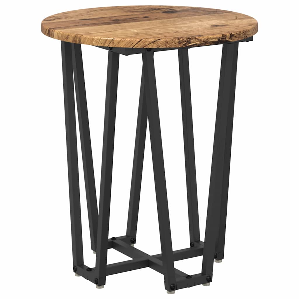 Side Table Set 2 pcs Old Wood and Black