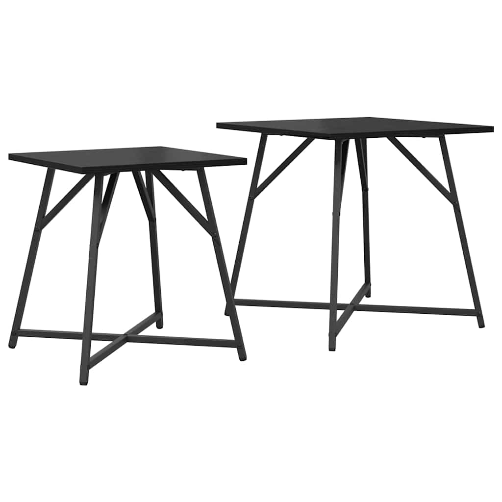 Side Table Set 2 pcs Black Oak