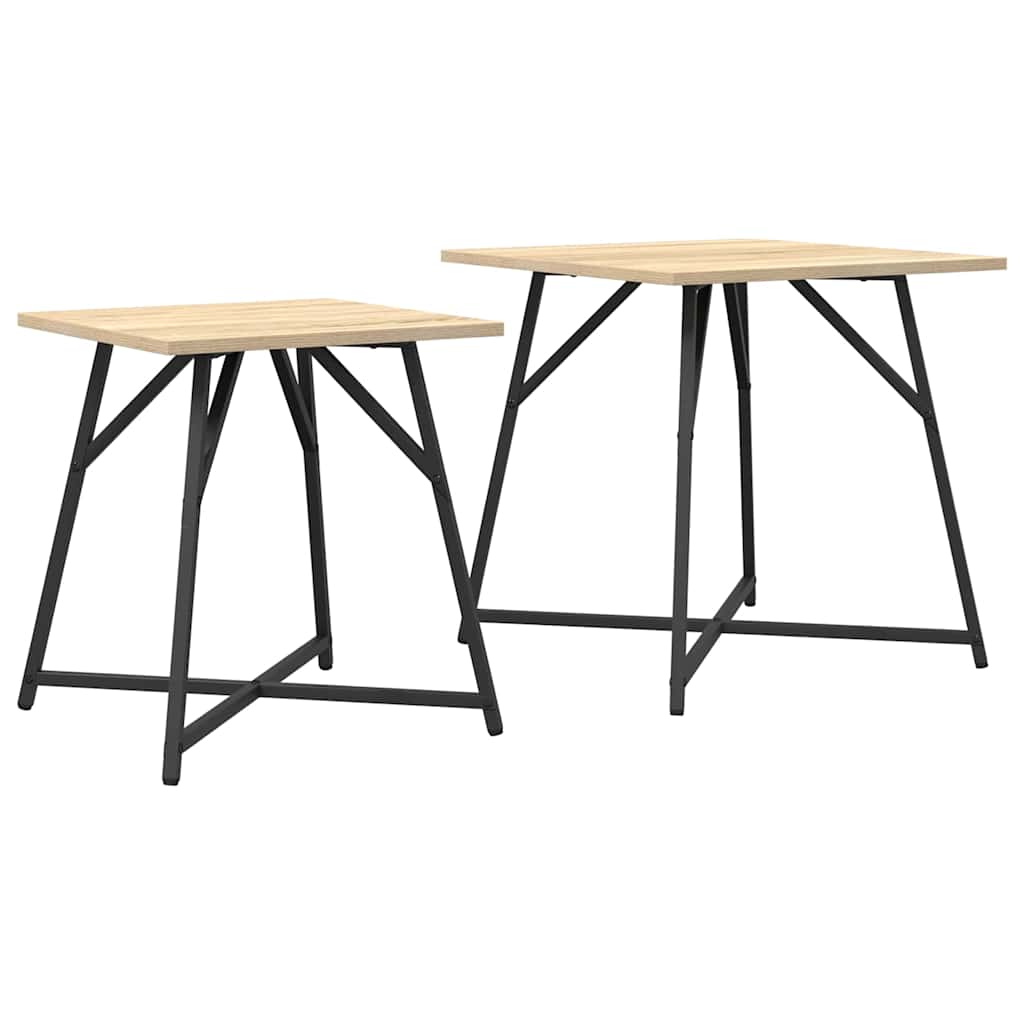 Side Table Set 2 pcs Sonoma Oak and Black