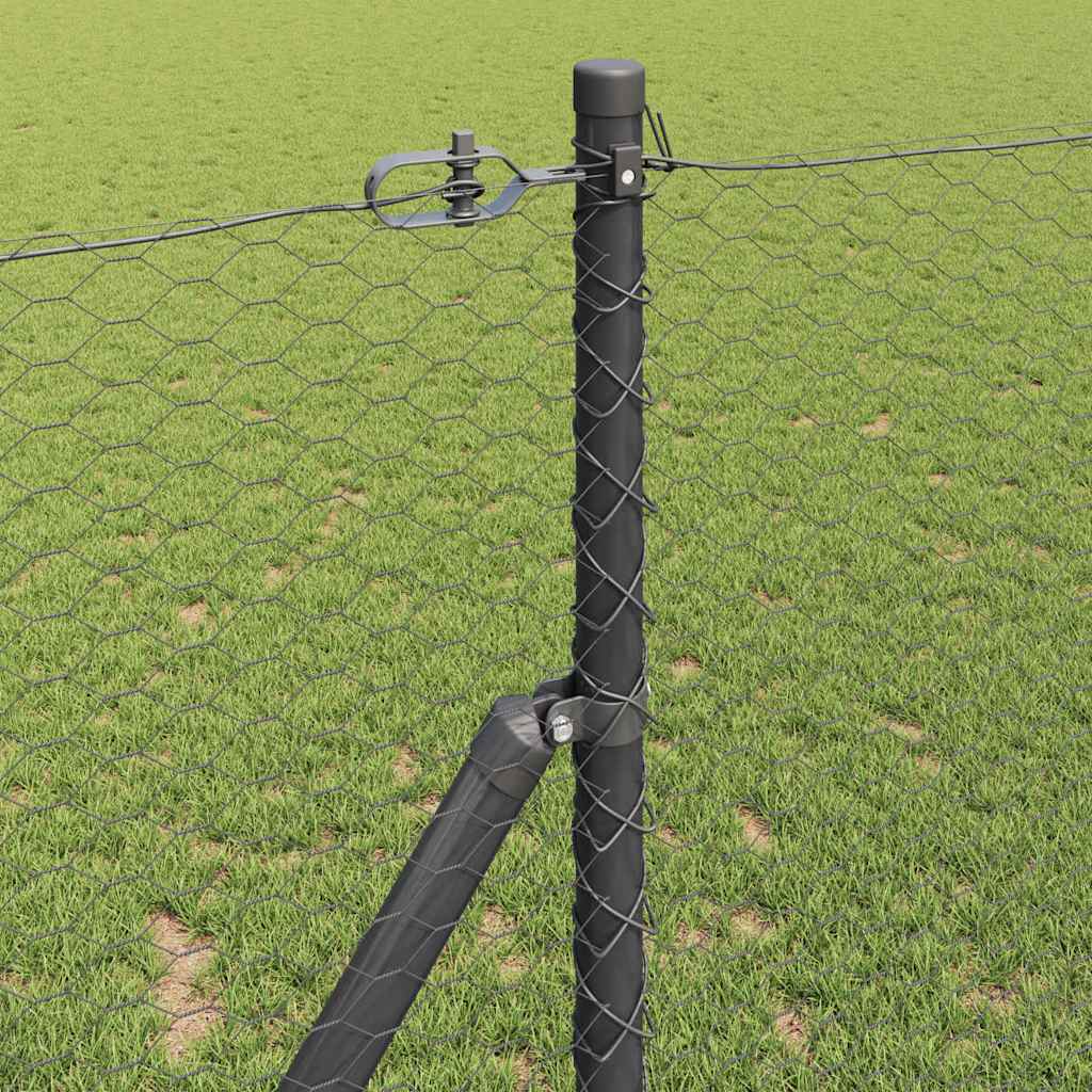 Fence Post Grey 10 x 1.2 m (25 mm mesh) Steel and PVC