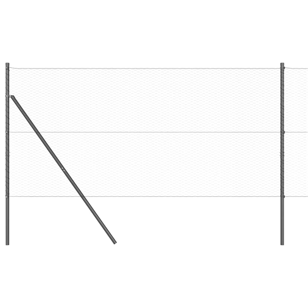 Fence Post Grey 10 x 1.2 m (25 mm mesh) Steel and PVC