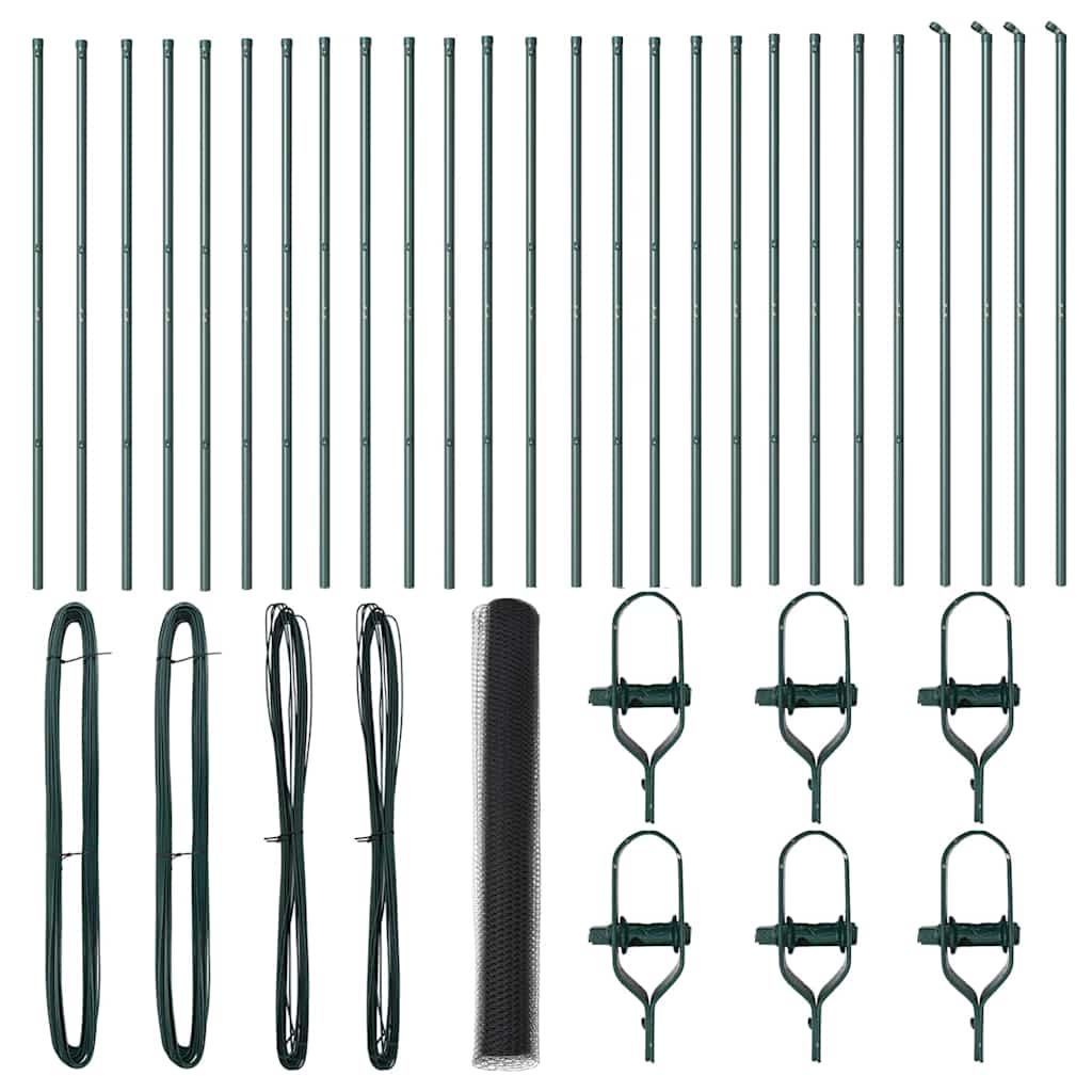 Ground Fix Welded Wire Fence 50 x 1 m (W x H) PVC-Coated Steel