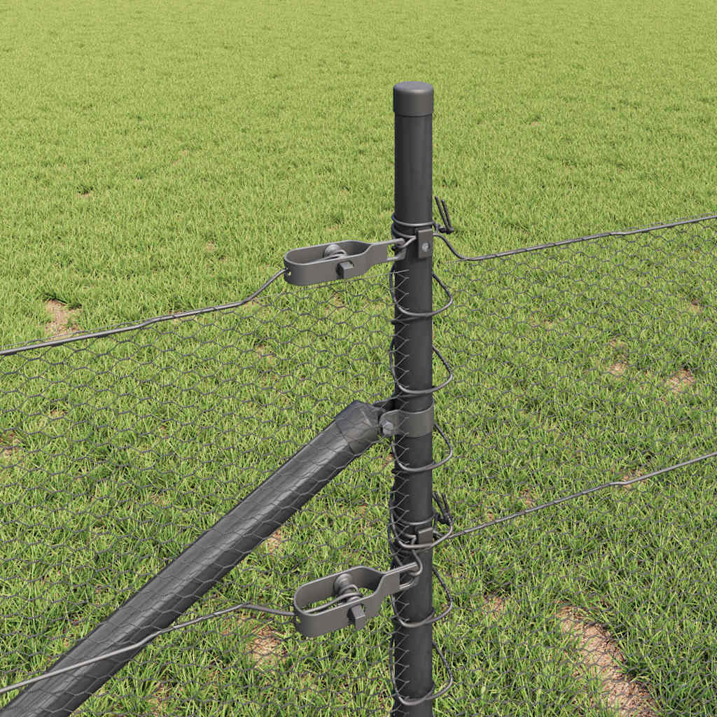 Welded Wire Fence with Spikes 10 x 1 m (W x H) PVC-Coated Steel