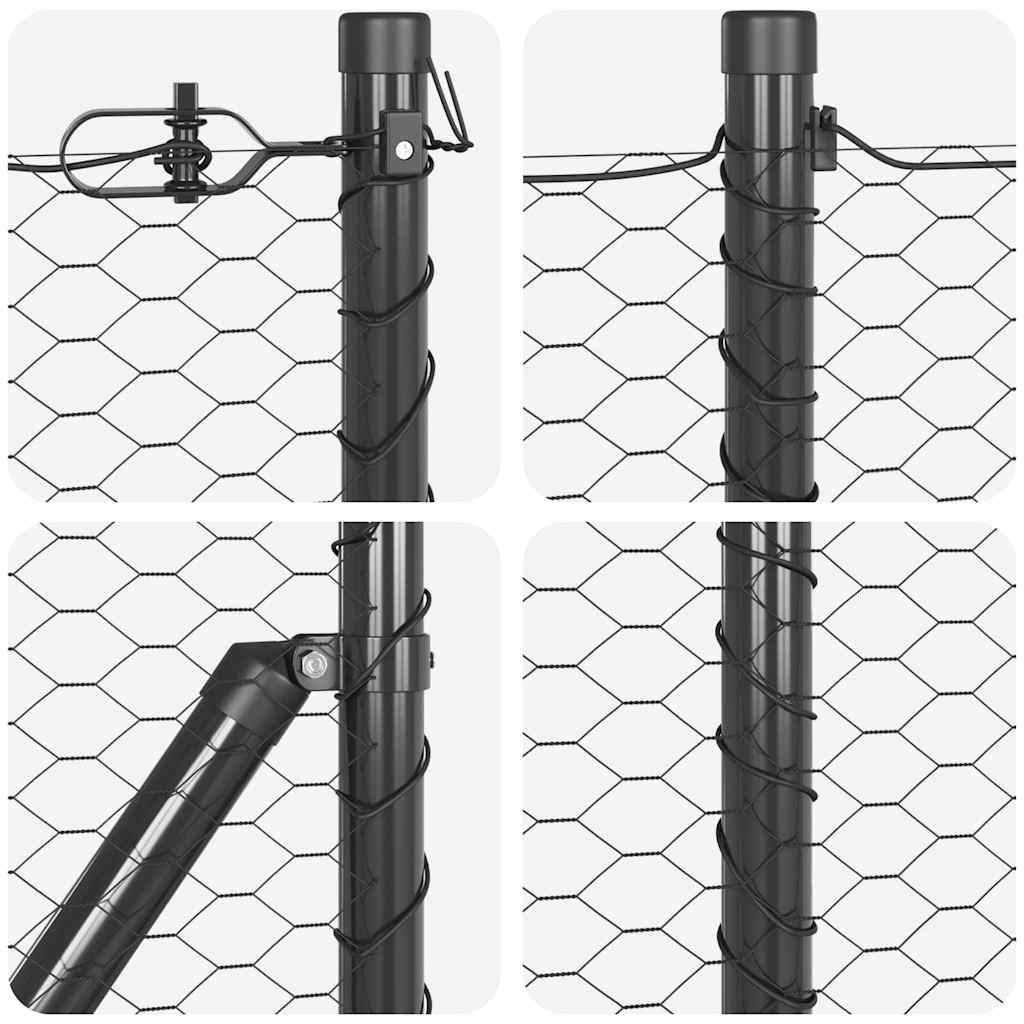 Welded Wire Fence with Spikes 25 x 0.5 m (W x H)