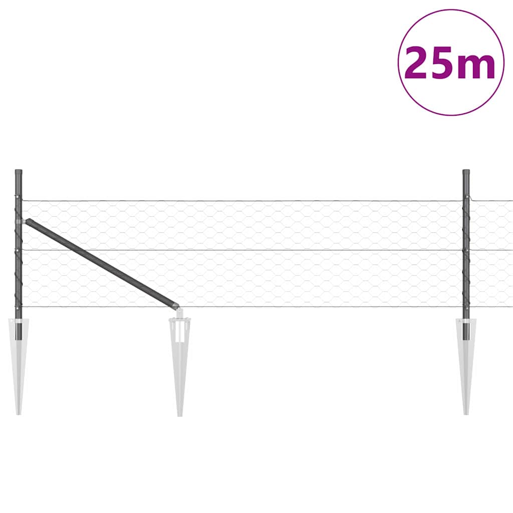 Welded Wire Fence with Spikes 25 x 0.5 m (W x H)