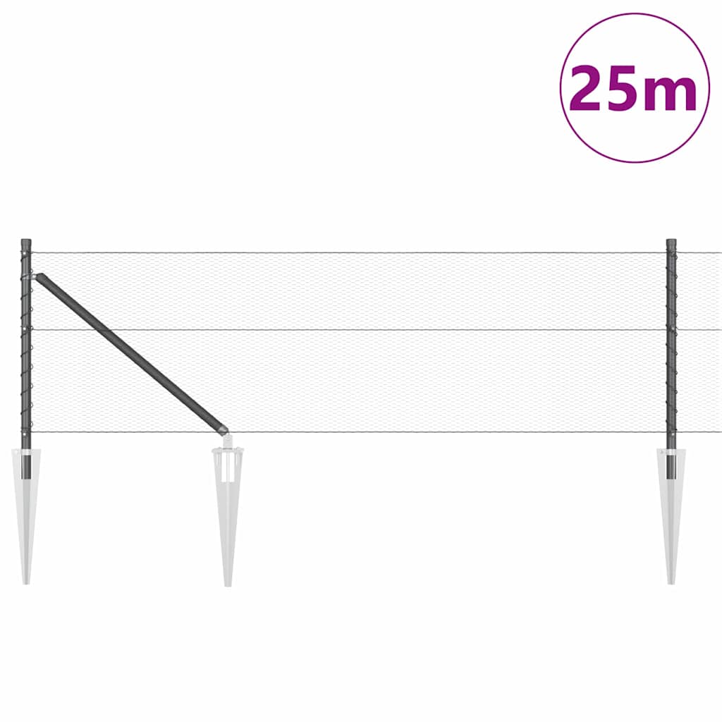 Welded Wire Fence with Spikes 25 x 0.6 m (W x H)