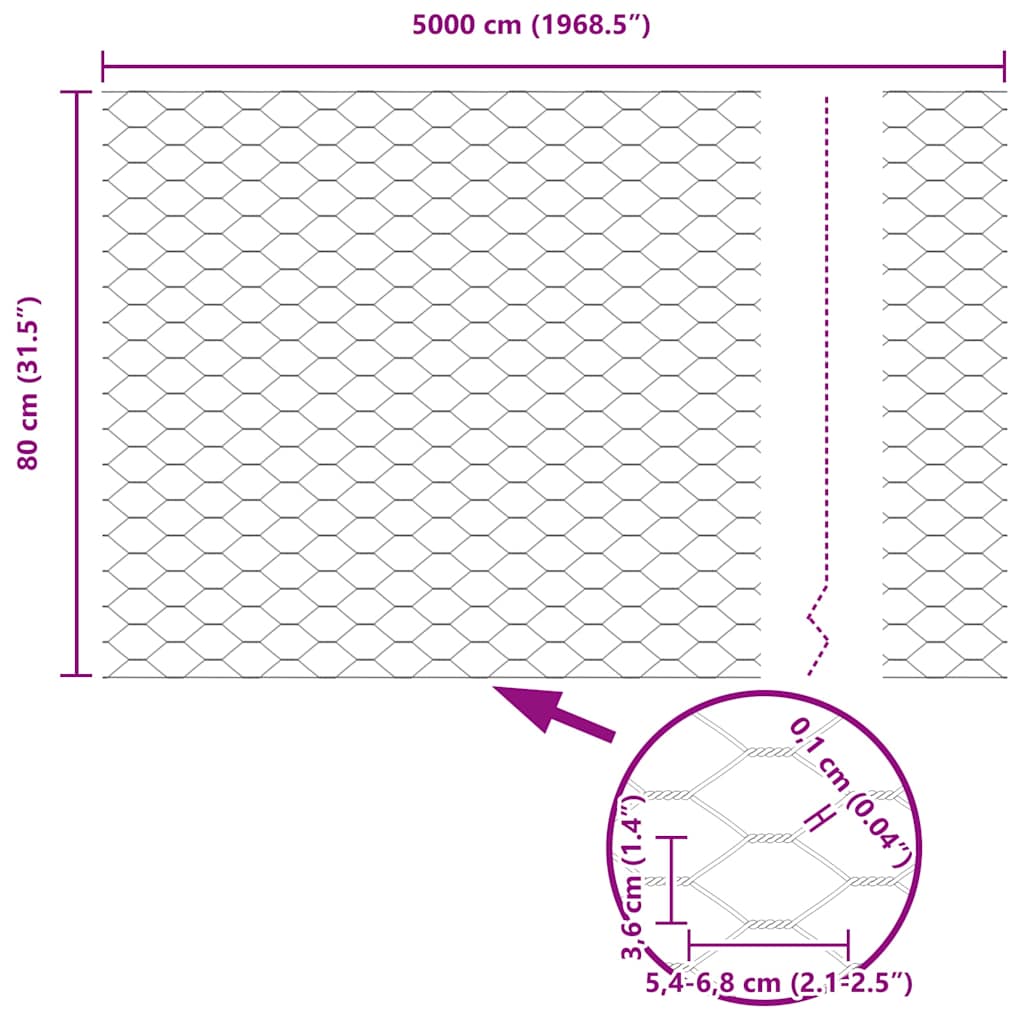 Welded Wire Fence with Spikes 50 x 0.8 m (W x H)