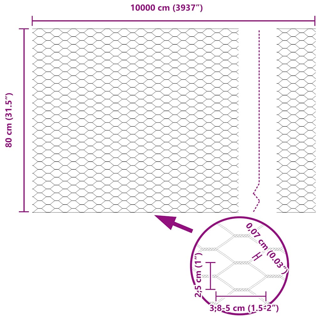 Welded Wire Fence with Spikes 100 x 0.8 m (W x H)