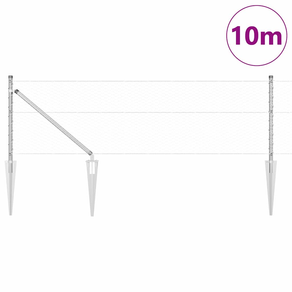 Welded Wire Fence with Spikes 10 x 0.6 m (W x H)