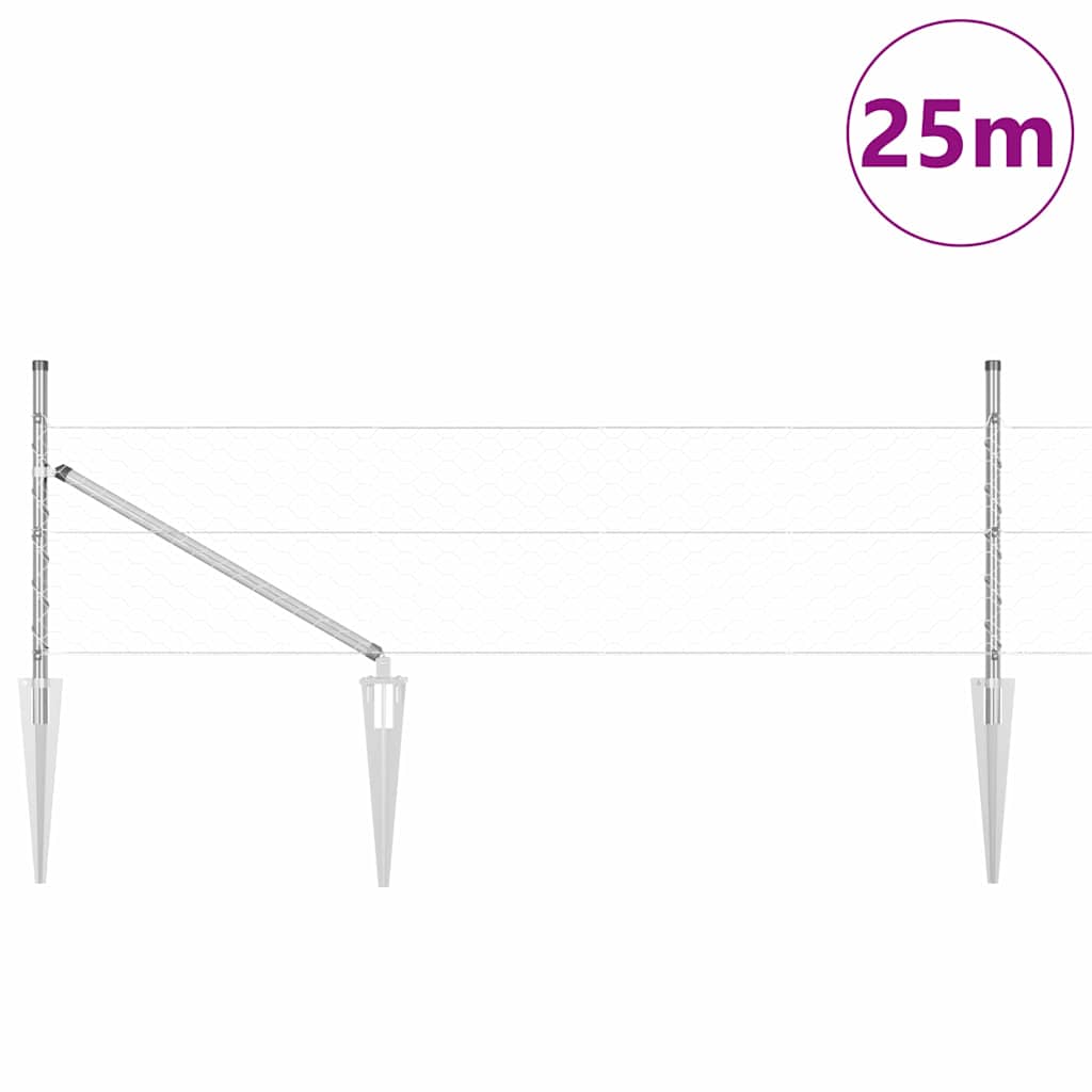 Welded Wire Fence with Spikes 25 x 0.8 m (W x H)
