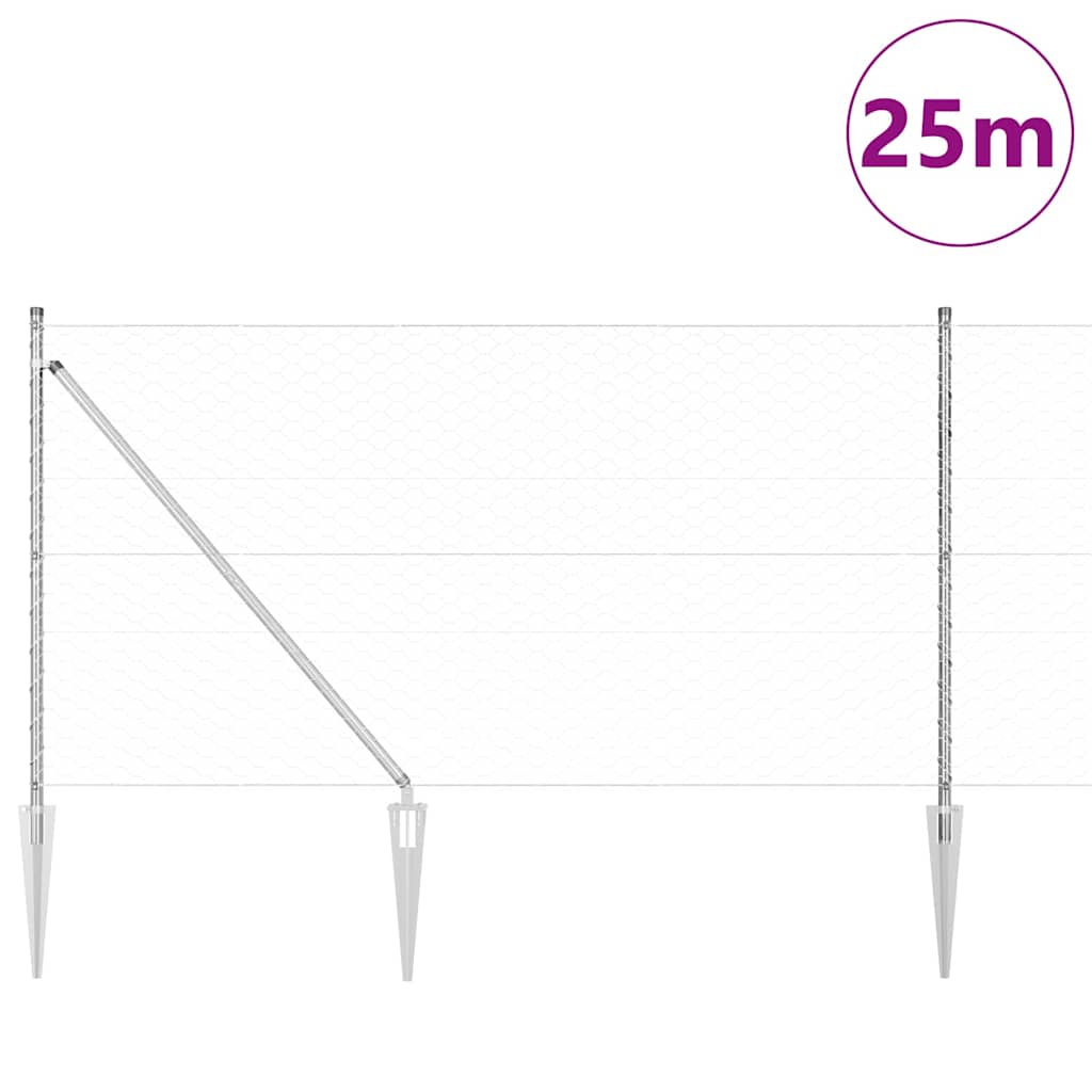 Welded Wire Fence with Spikes 25 x 1 m (W x H)