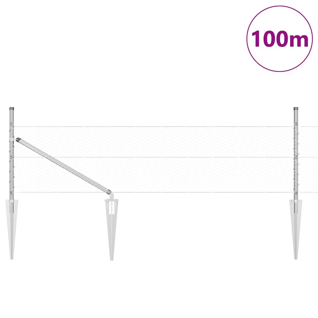 Welded Wire Fence with Spikes 100 x 0.4 m (W x H)