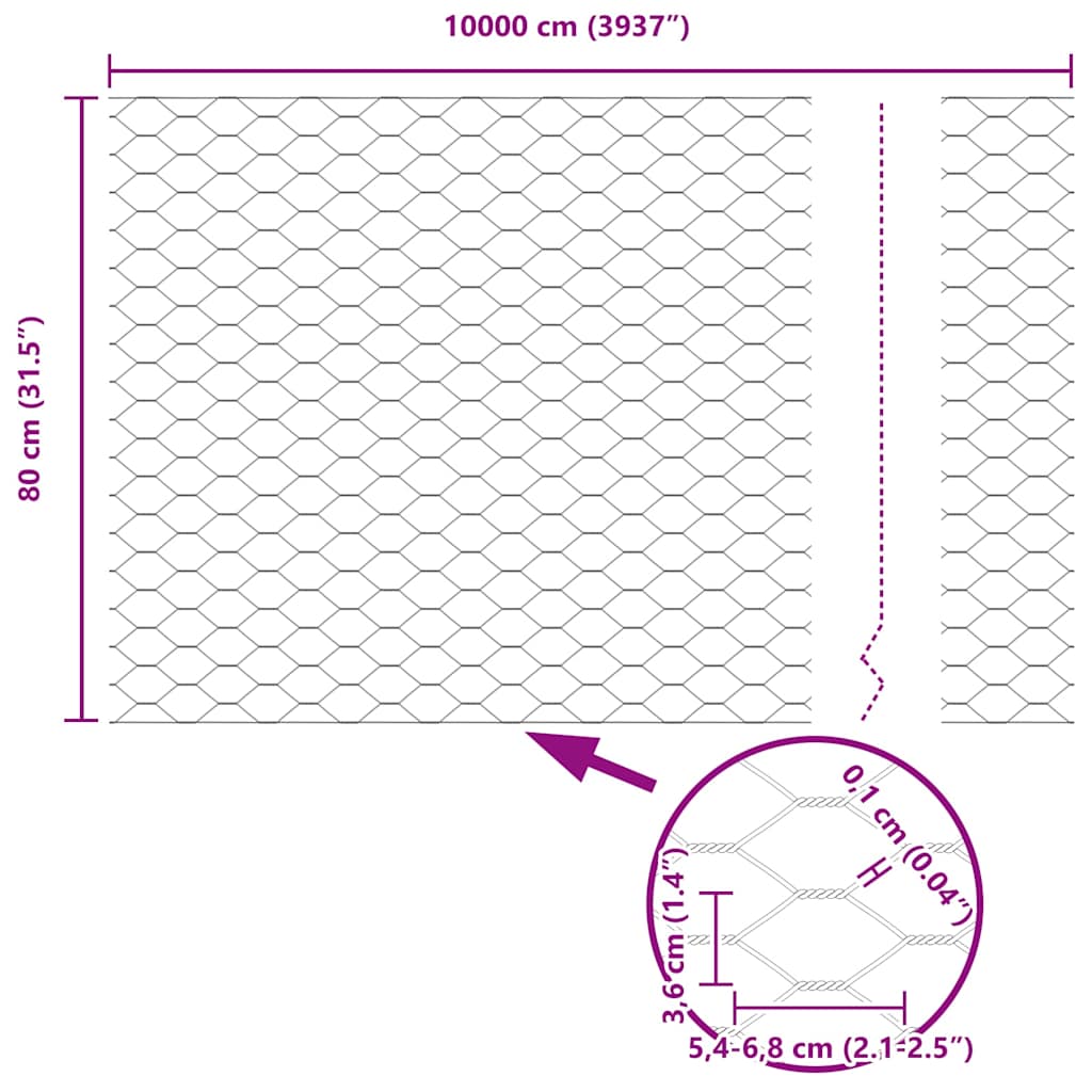 Welded Wire Fence with Spikes 100 x 0.8 m (W x H)