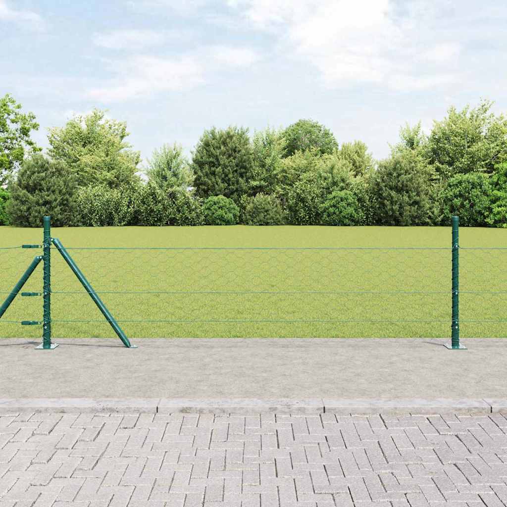 Fence Post Steel and PVC Green