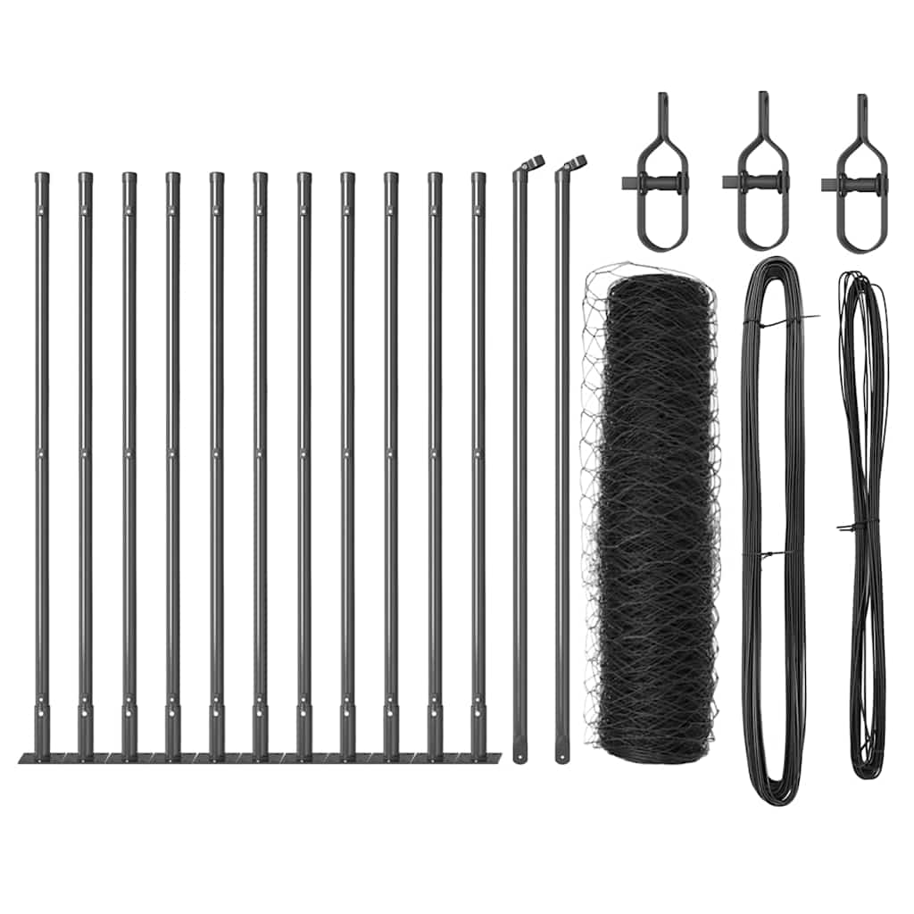 Welded Wire Fence with Concrete Base 25 x 0.6 m (W x H)