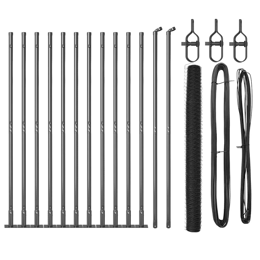 Welded Wire Fence with Concrete Base 25 x 1.5 m (W x H)