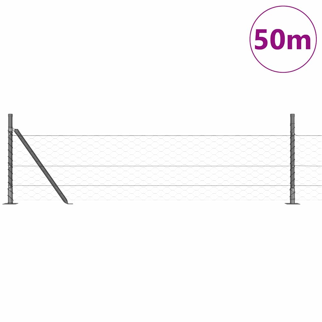 Welded Wire Fence with Concrete Base 50 x 0.4 m (W x H)