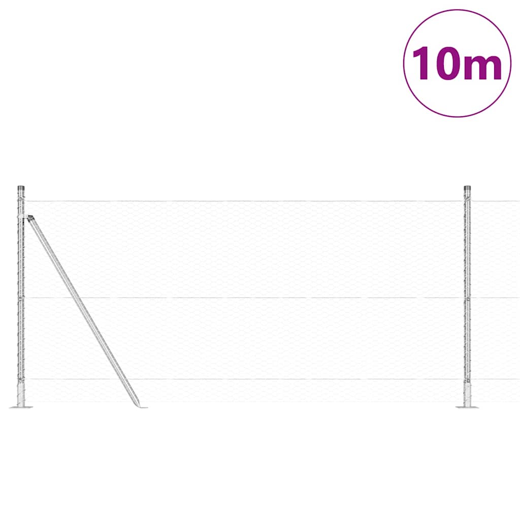 Welded Wire Fence with Concrete Base 10 x 1 m (W x H)