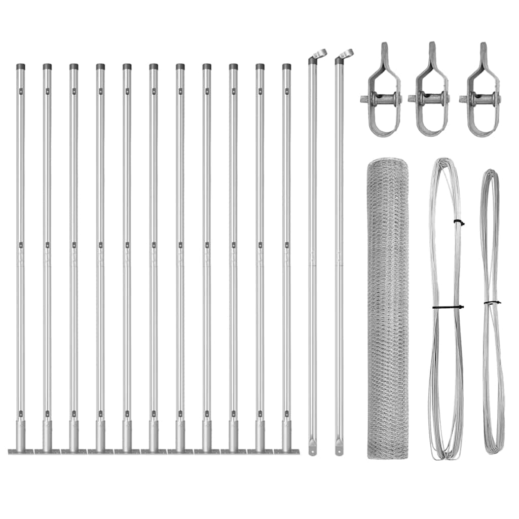 Welded Wire Fence with Concrete Base 25 x 1 m (W x H)