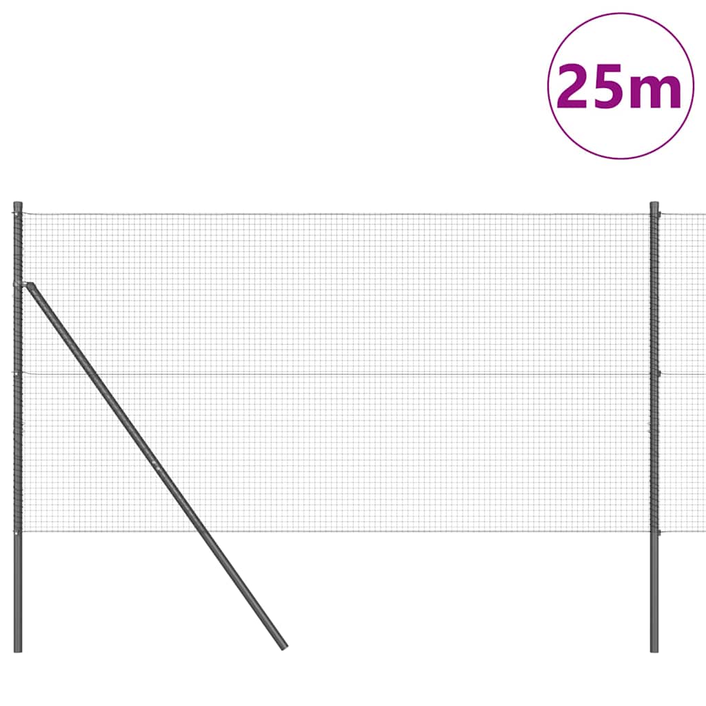 Ground Fix Welded Wire Fence 25 x 1 m (W x H) PVC-Coated Steel