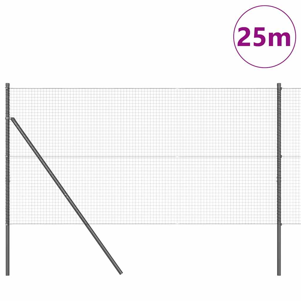 Ground Fix Welded Wire Fence 25 x 1 m (W x H) PVC-Coated Steel