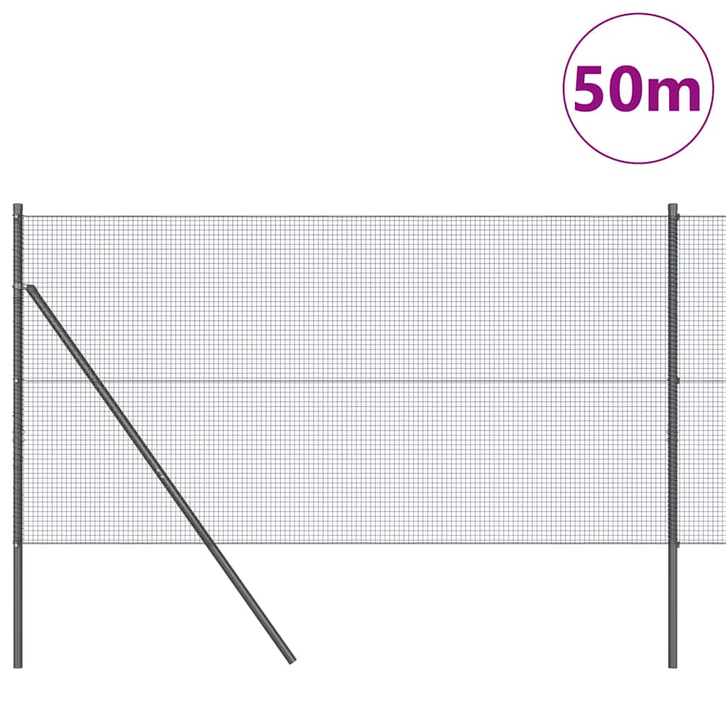Ground Fix Welded Wire Fence 50 x 1 m (W x H) PVC-Coated Steel