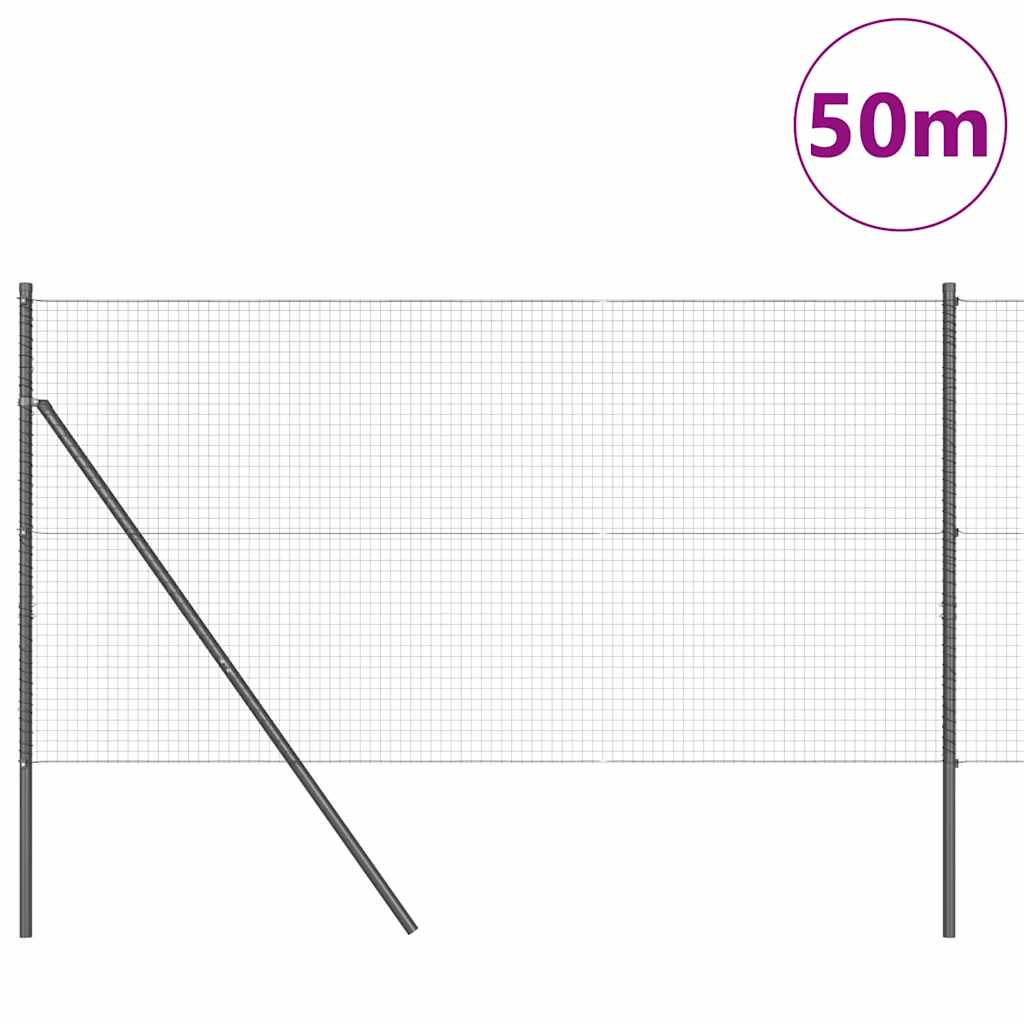 Ground Fix Welded Wire Fence 50 x 1 m (W x H) PVC-Coated Steel