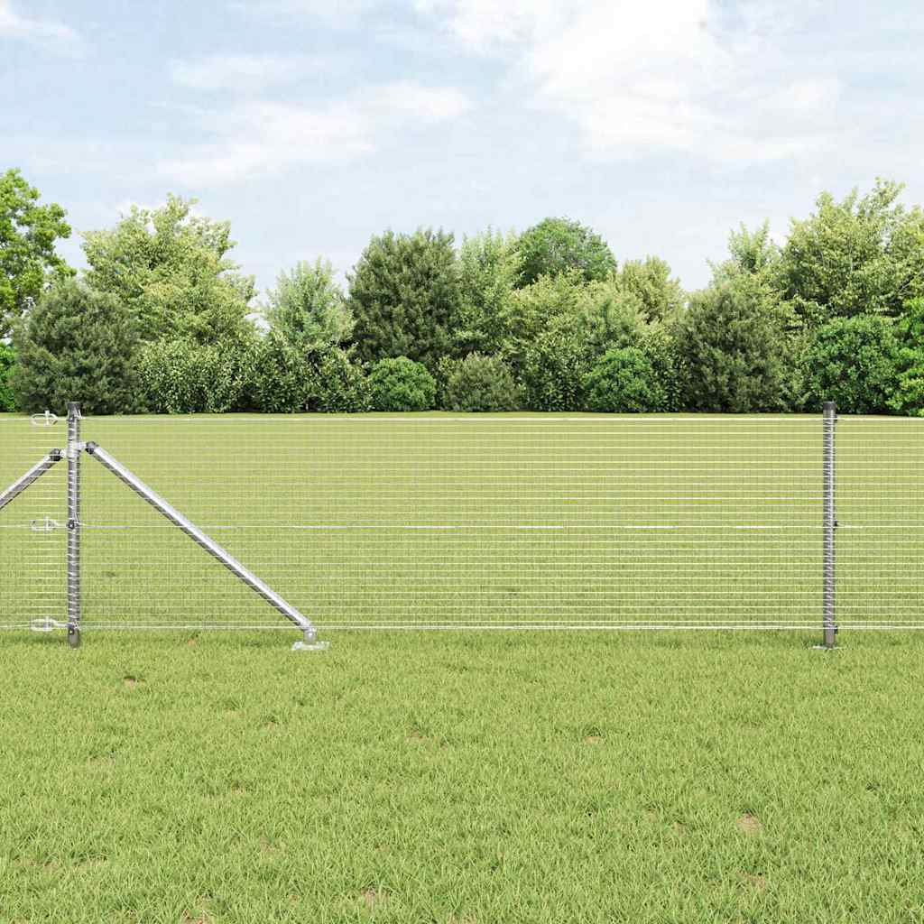 Spike-Installed Welded Mesh Fence Steel Silver Mesh
