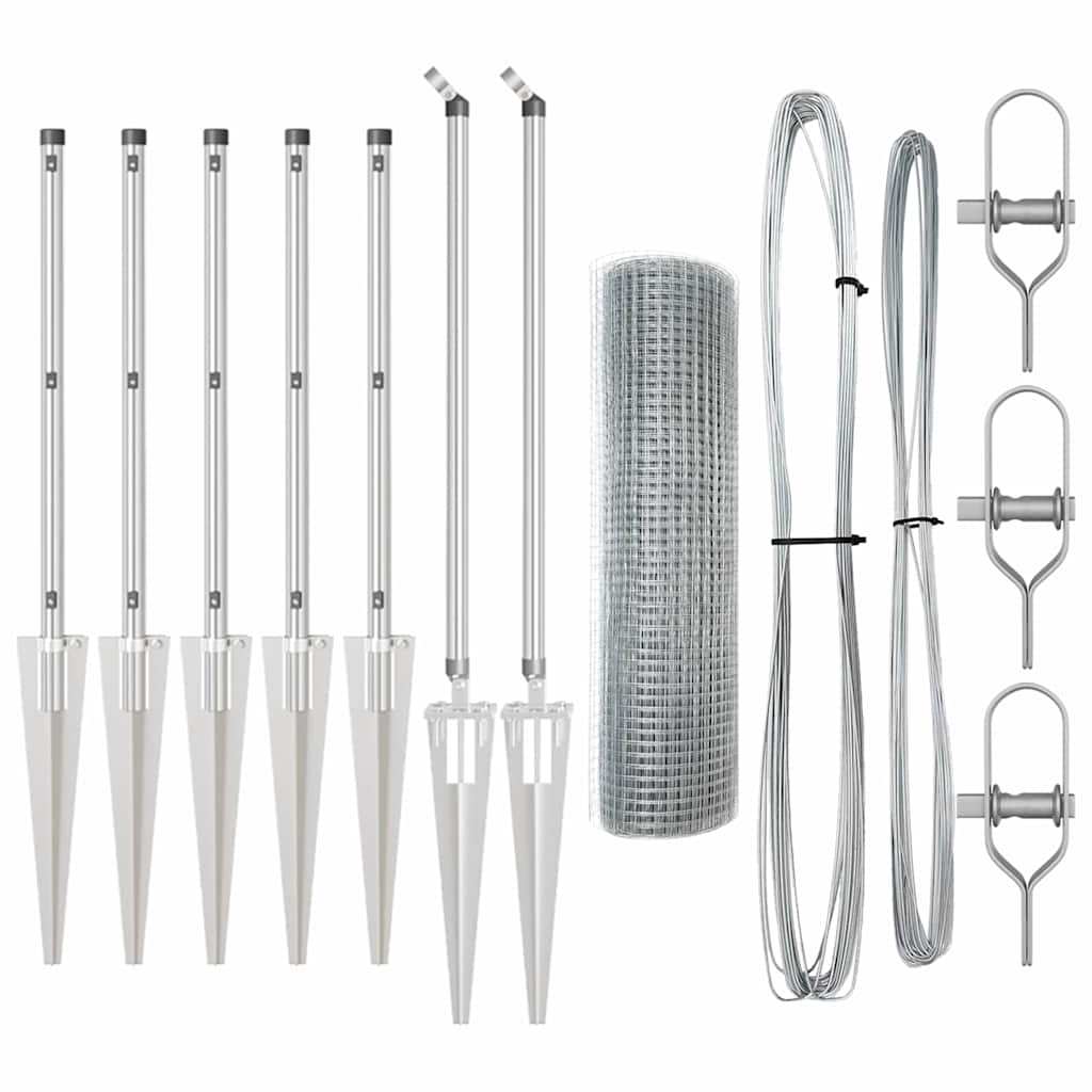 Spike-Installed Welded Mesh Fence Steel Silver Mesh