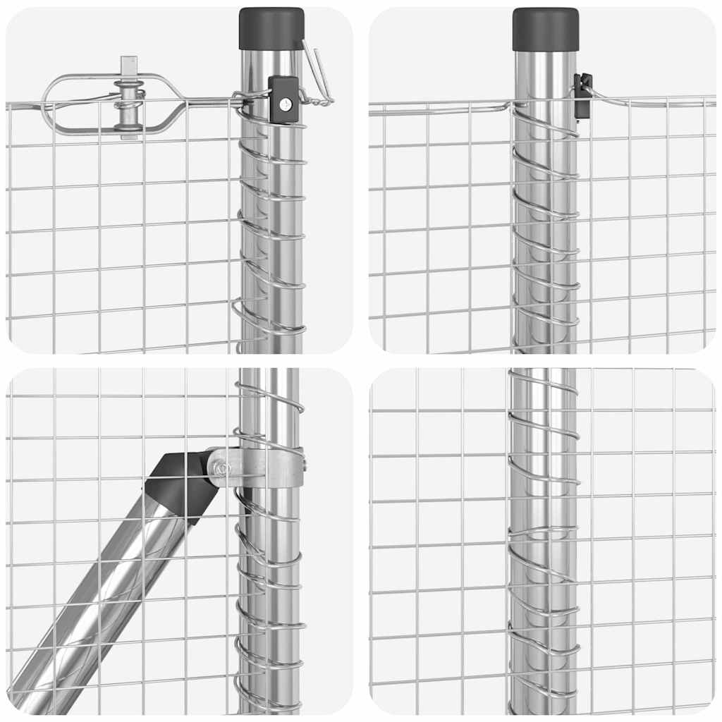 Spike-Installed Welded Mesh Fence Steel Silver Mesh