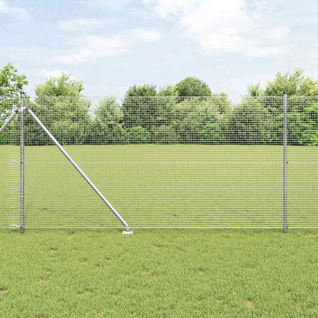 Spike-Installed Welded Mesh Fence Steel Silver Mesh