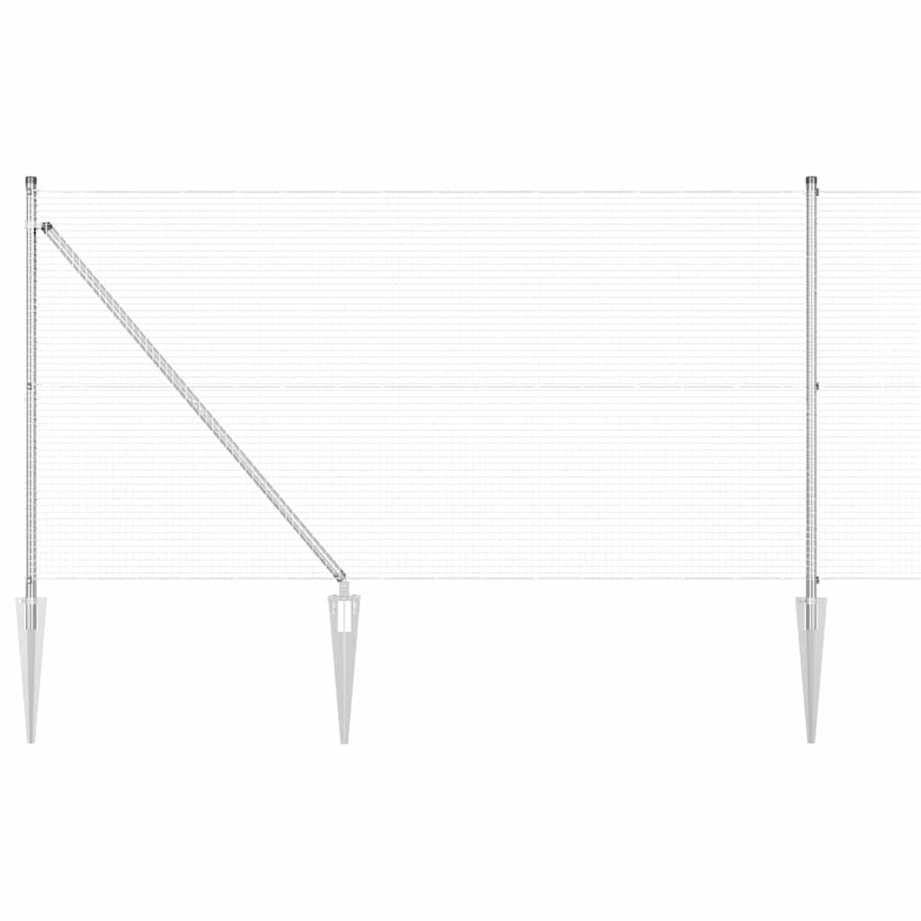 Spike-Installed Welded Mesh Fence Steel Silver Mesh