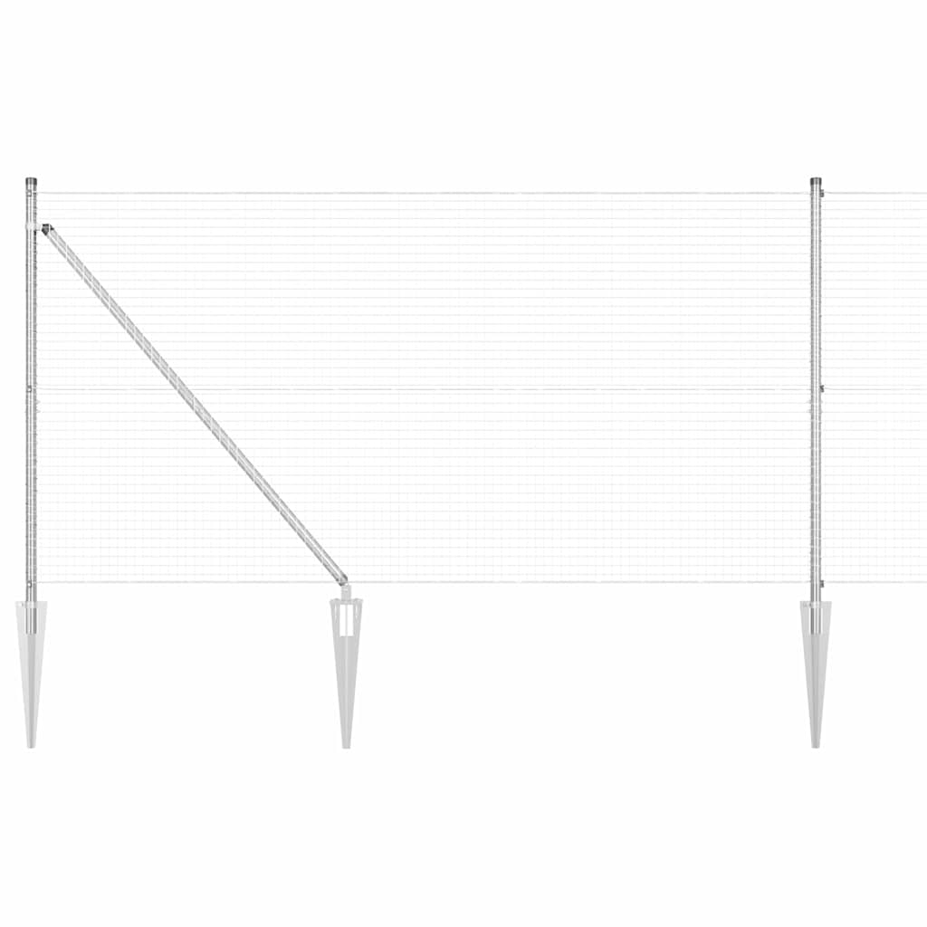 Spike-Installed Welded Mesh Fence Steel Silver Mesh