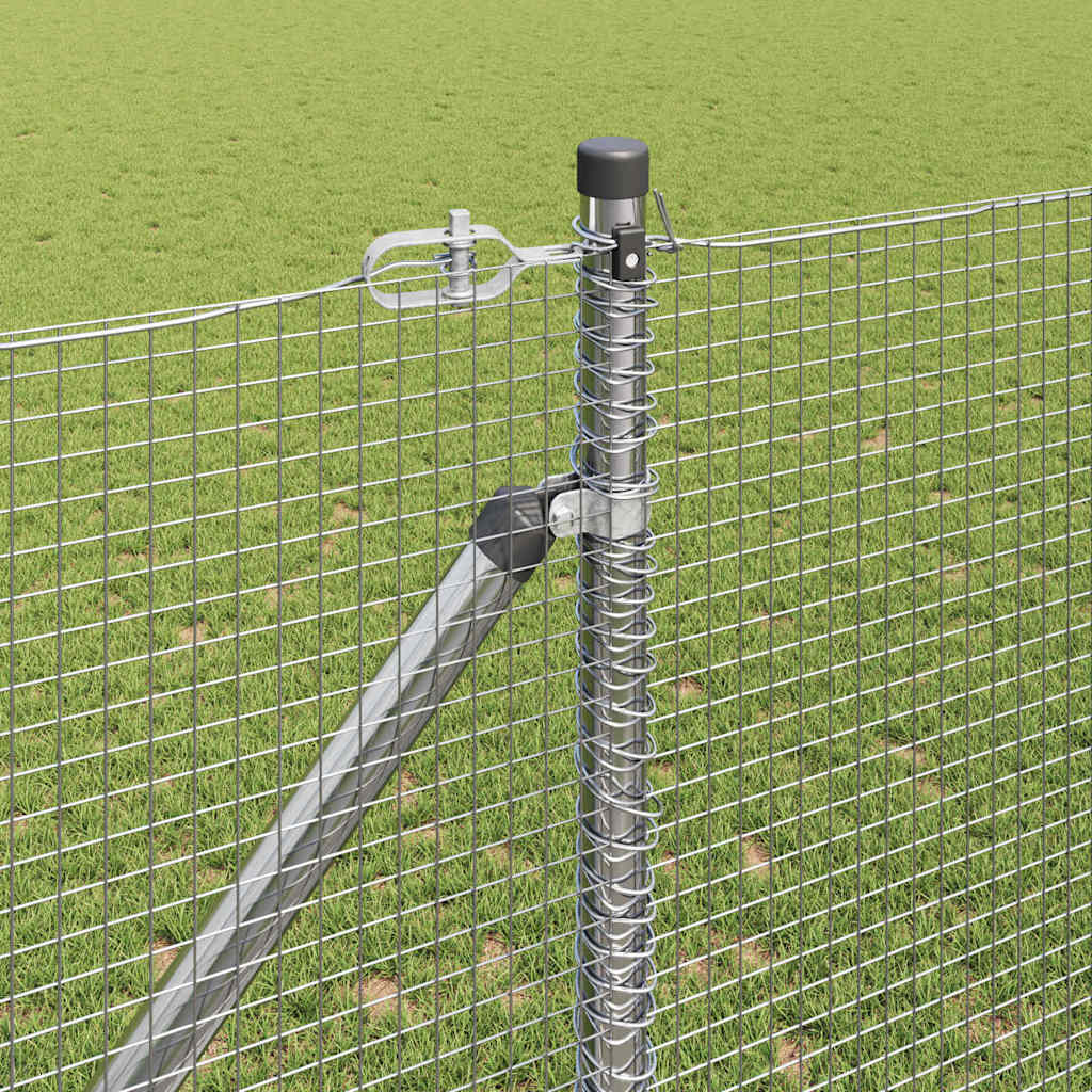 Welded Wire Fence with Spikes Steel Silver Mesh