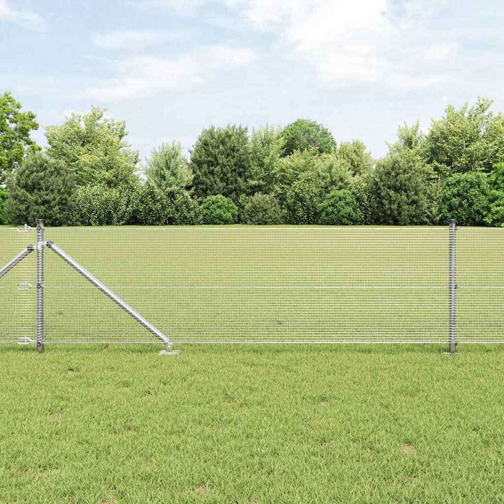 Welded Wire Fence with Spikes Steel Silver Mesh