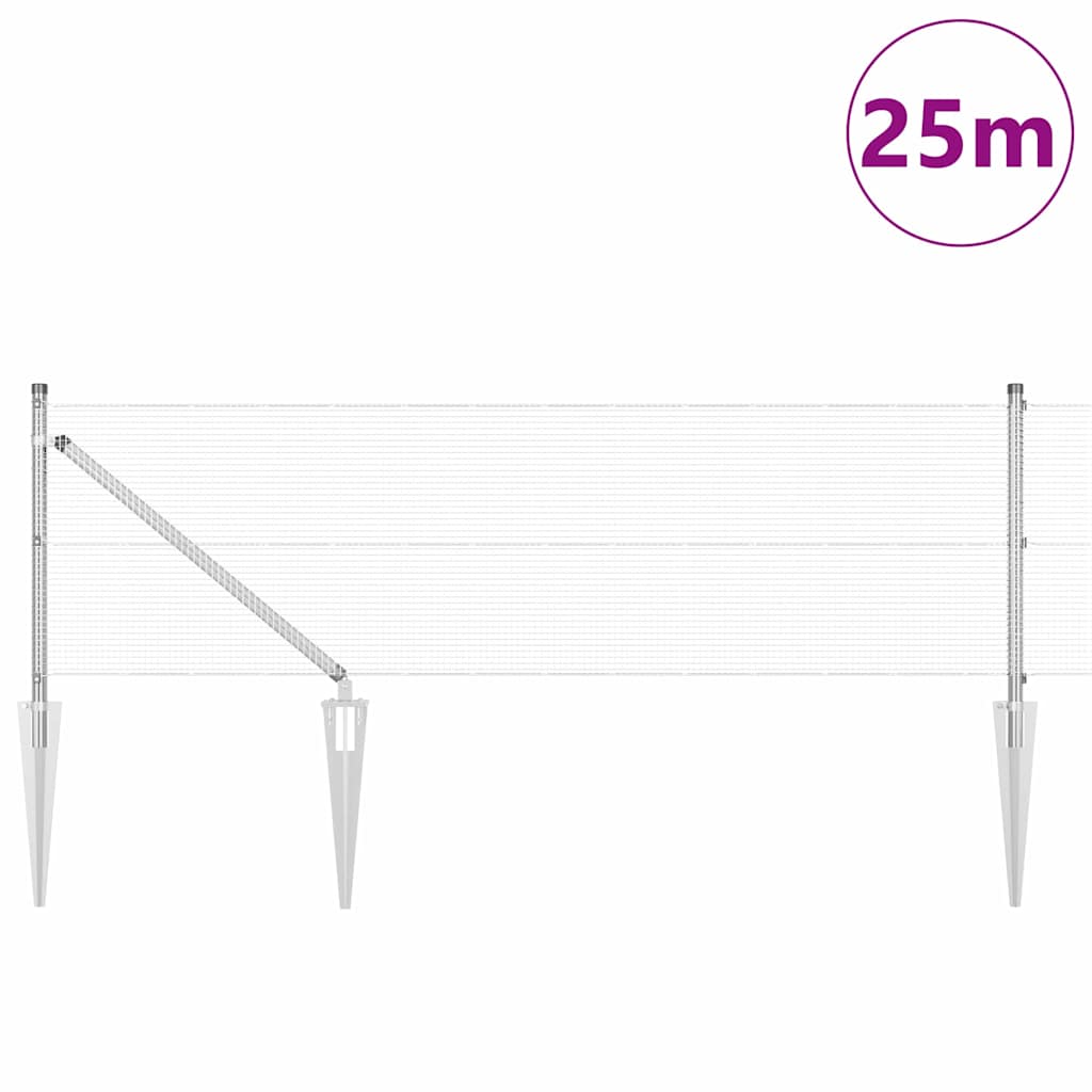 Welded Wire Fence with Spikes 25 x 0.8 m (W x H)