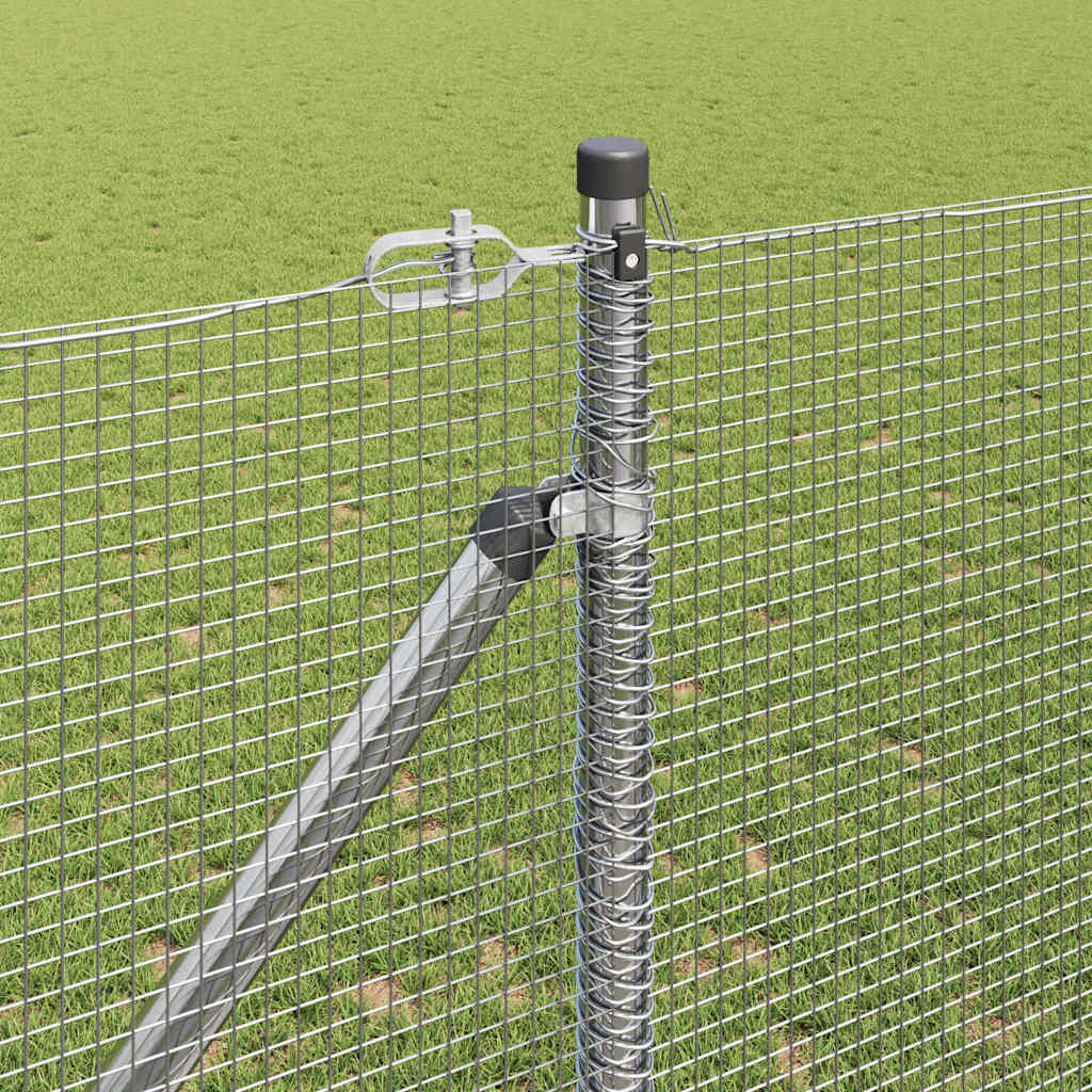 Spike-Installed Welded Mesh Fence Steel Silver Mesh