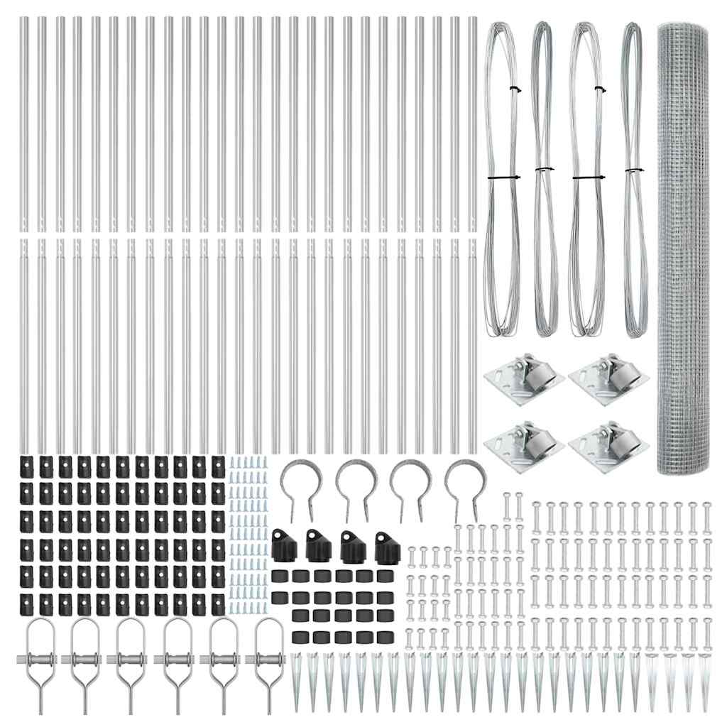 Spike-Installed Welded Mesh Fence Steel Silver Mesh