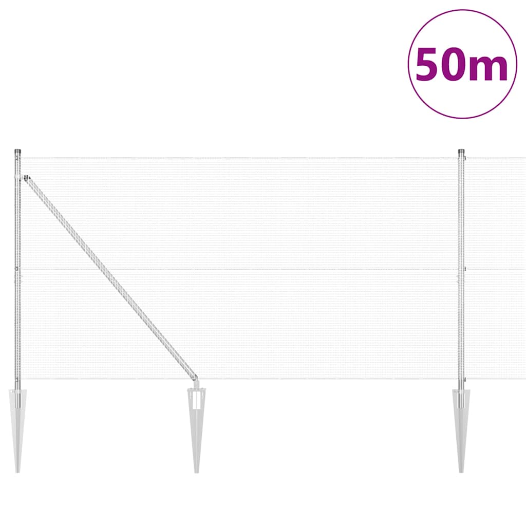 Spike-Installed Welded Mesh Fence Steel Silver Mesh