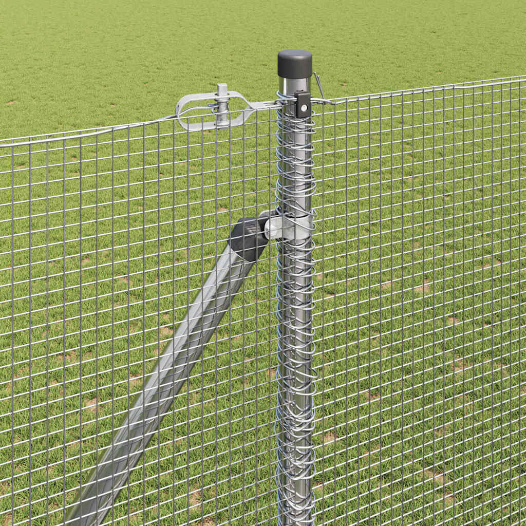 Welded Wire Fence with Spikes Steel Silver Mesh