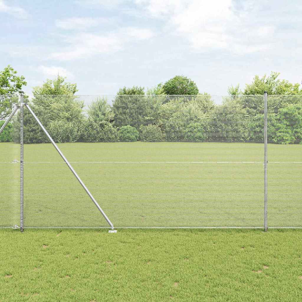 Welded Wire Fence with Spikes Steel Silver Mesh