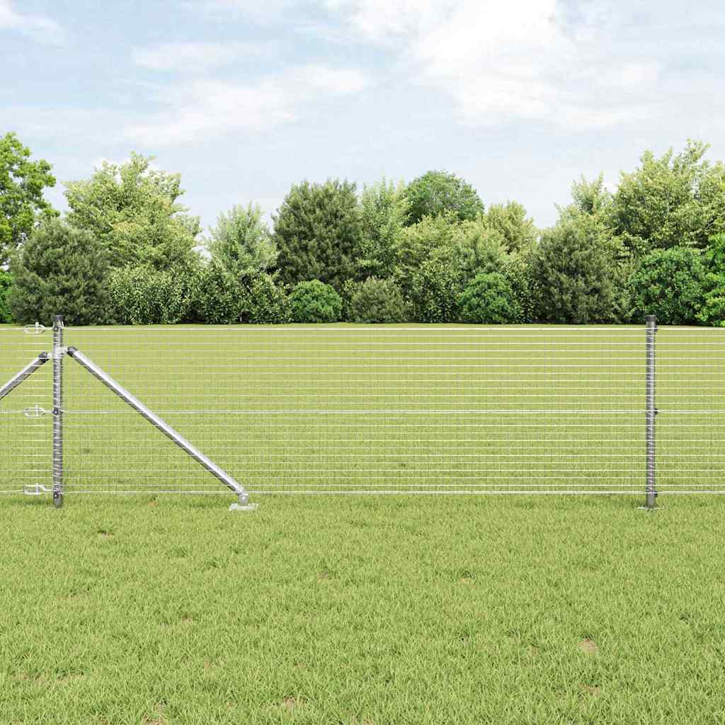 Welded Wire Fence with Spikes Steel Silver Mesh