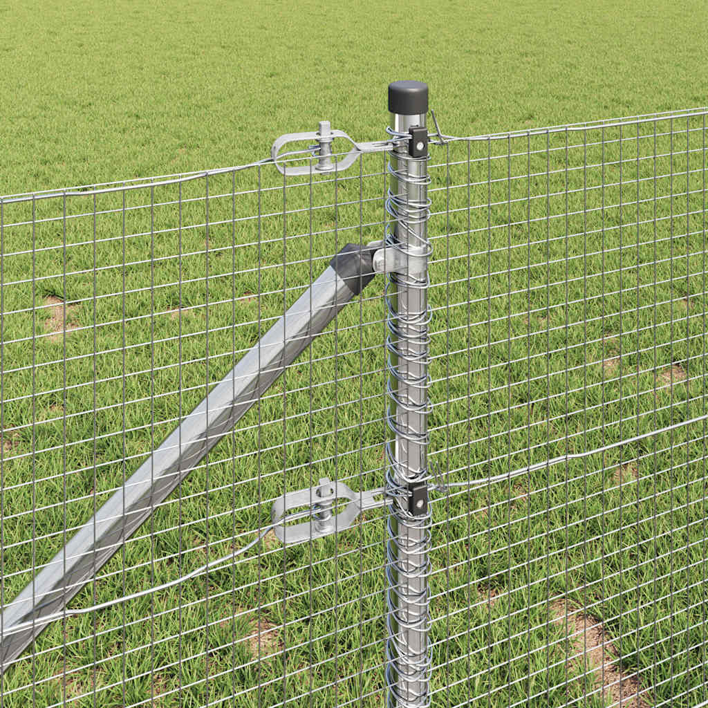 Spike-Installed Welded Mesh Fence Steel Silver Mesh