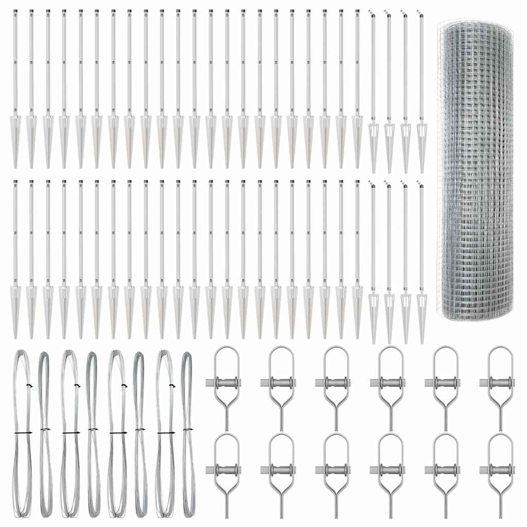 Spike-Installed Welded Mesh Fence Steel Silver Mesh