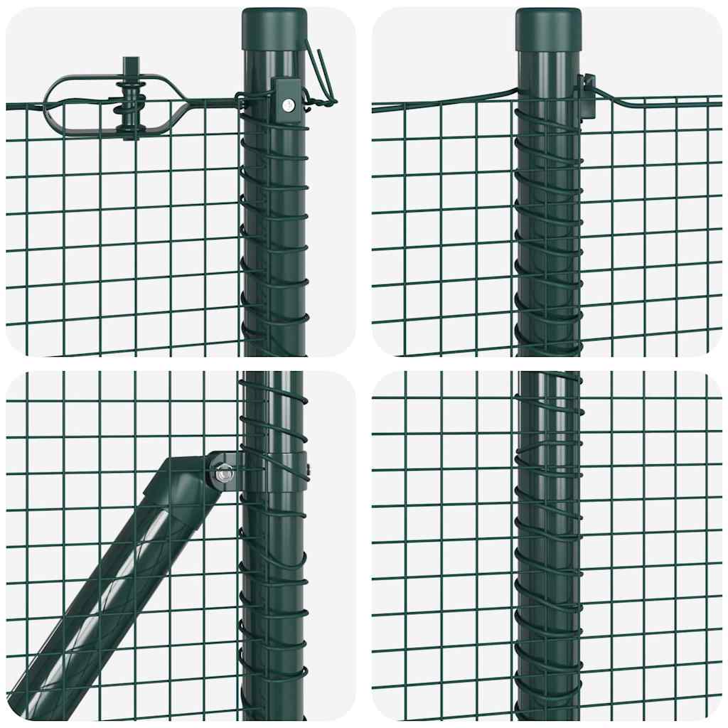 Welded Wire Fence with Spikes Steel and PVC Green Mesh