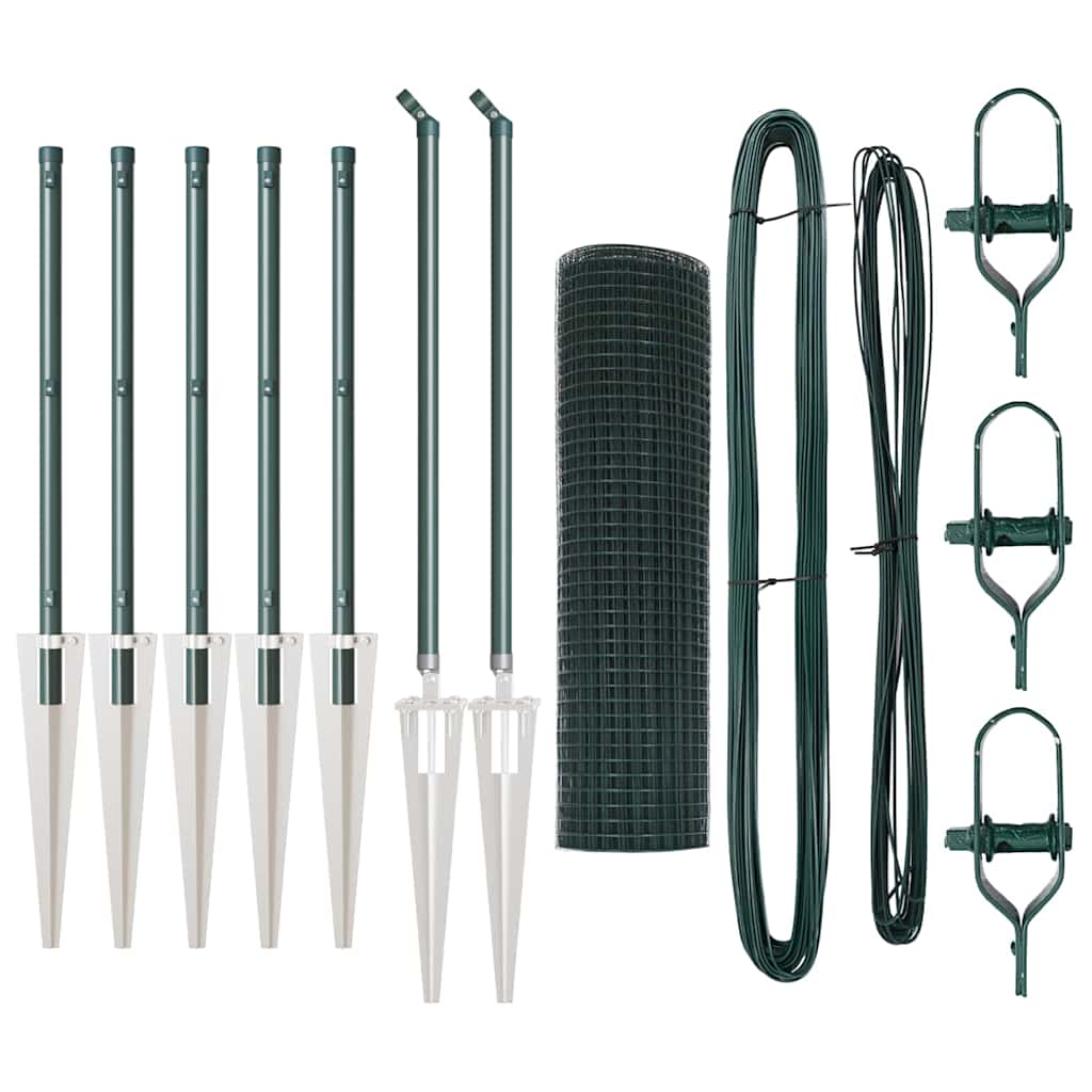 Welded Wire Fence with Spikes Steel and PVC Green Mesh