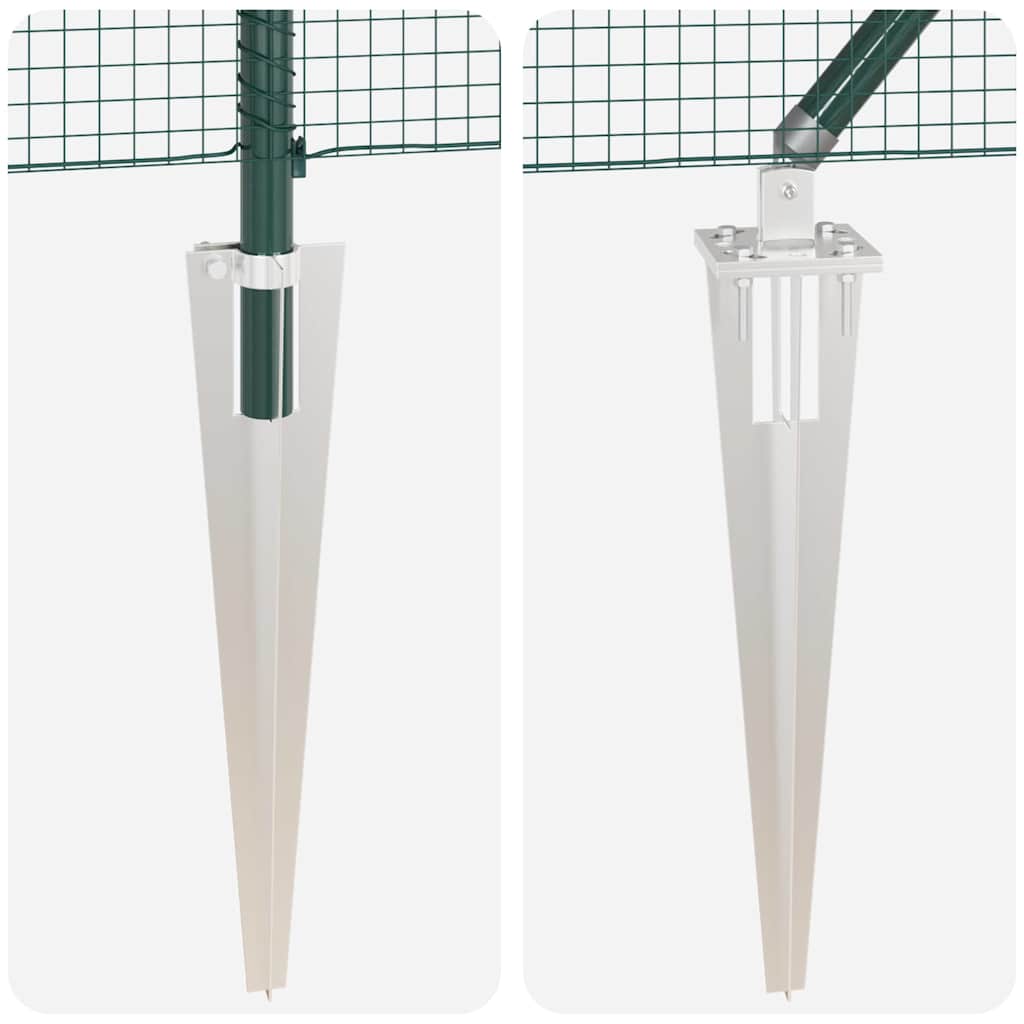 Welded Wire Fence with Spikes Steel Green Mesh