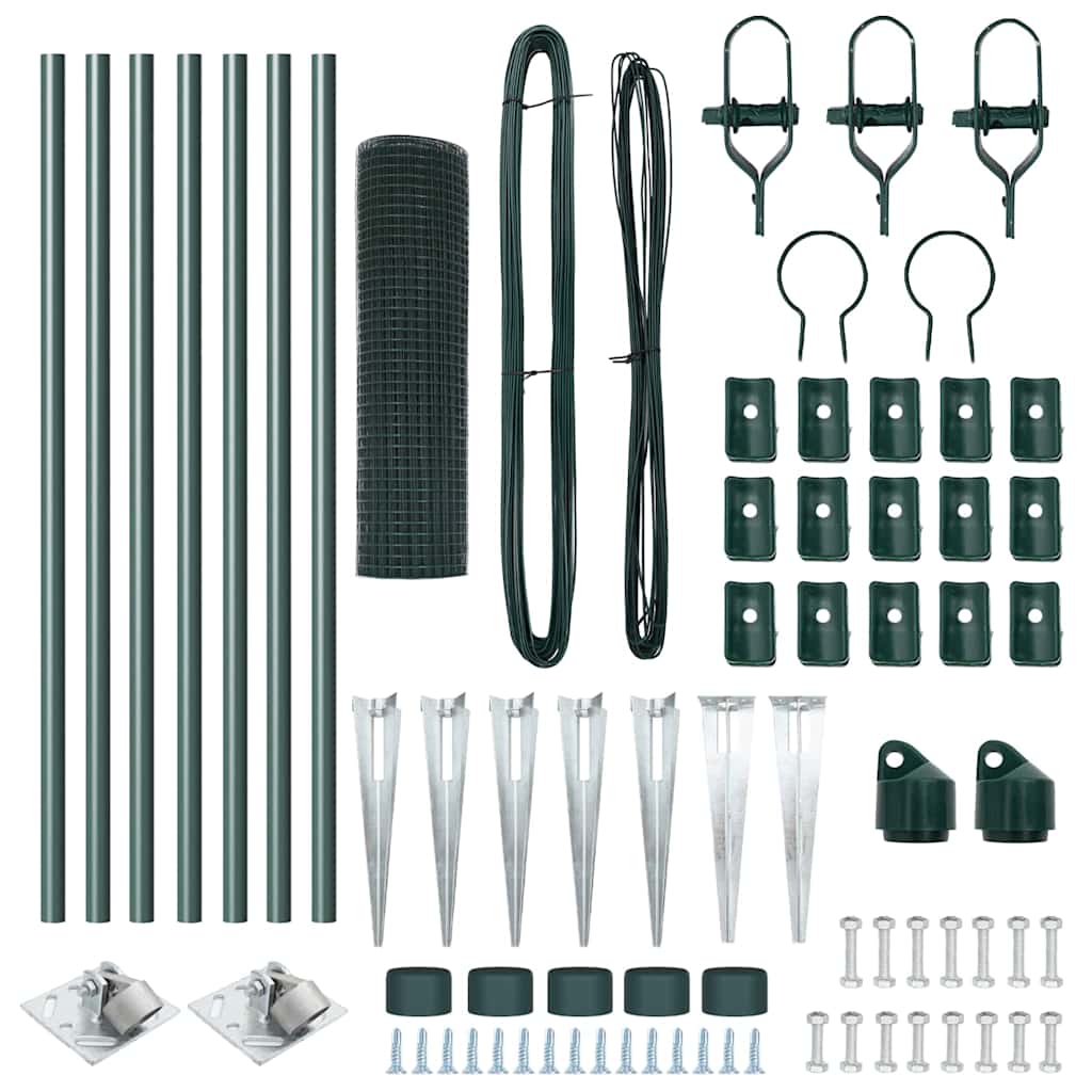 Welded Wire Fence with Spikes Steel Green Mesh